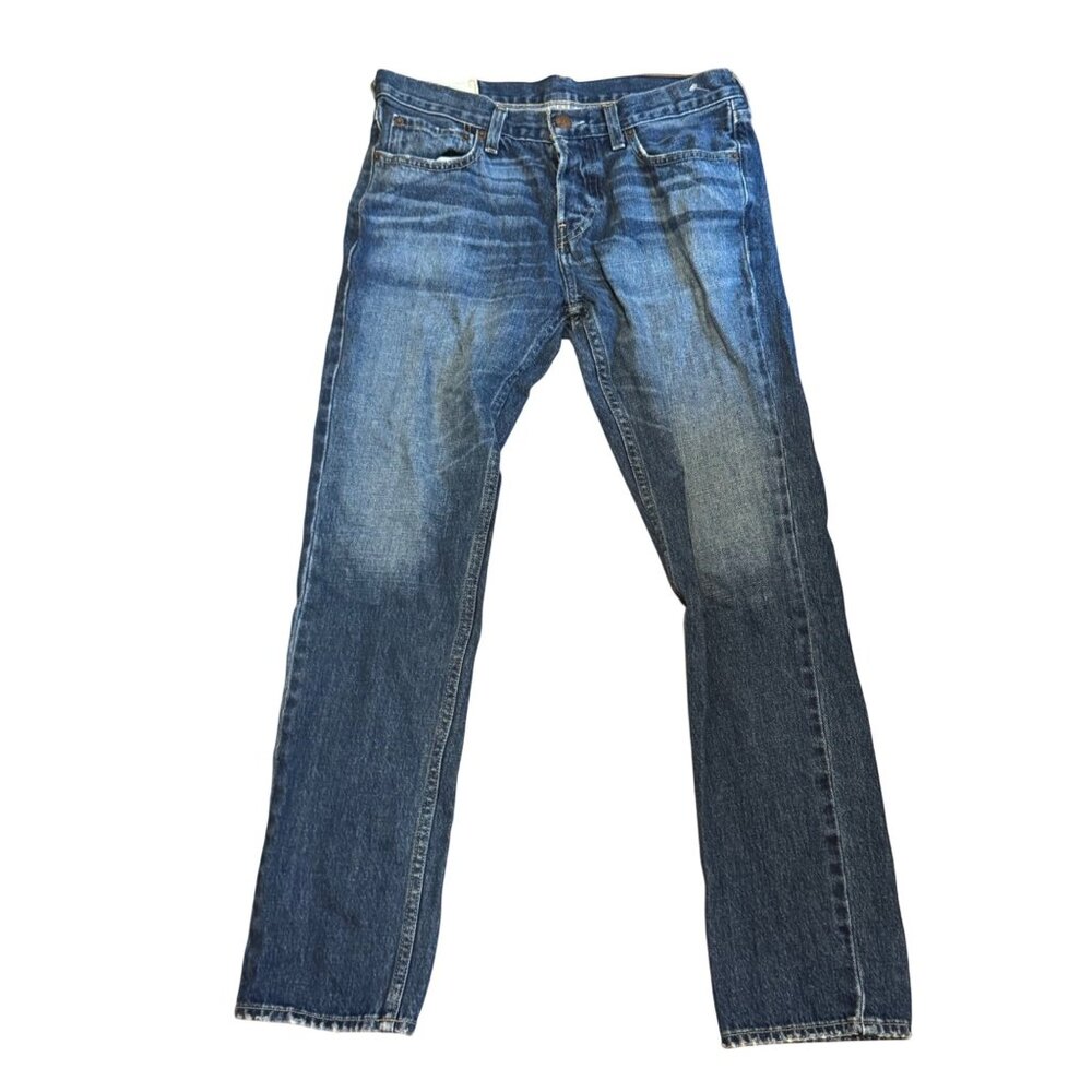 Hollister Blue Denim Straight Jeans Men W31 L30 Medium Wash